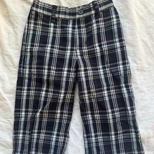Janie & Jack Navy Plaid Trousers
